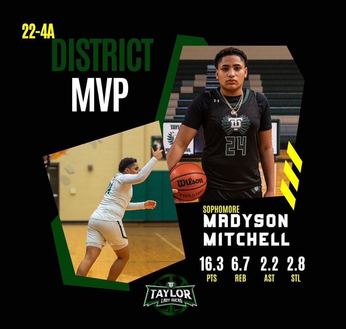 M-V-P ! 🏆 To God, My Teammates, My Coaches, My Family, the Community, none of this would be possible without everyone’s support. This isn’t the end. Next Season coming back bigger and better! #24 🤍💚🦆