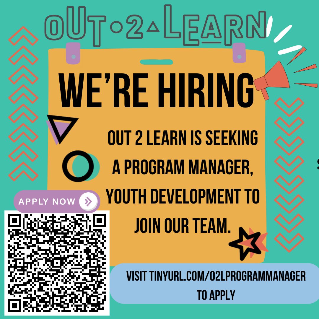 Out2LearnHOU's tweet image. Out 2 Learn is hiring a Program Manager, Youth Development. Shape the future of OST by building relationships, enhancing the quality of programs, and leveraging resources. Ready to make an impact? Apply at tinyurl.com/O2LProgramMana… or by scanning the QR code. #Nowhiring #OST #O2L
