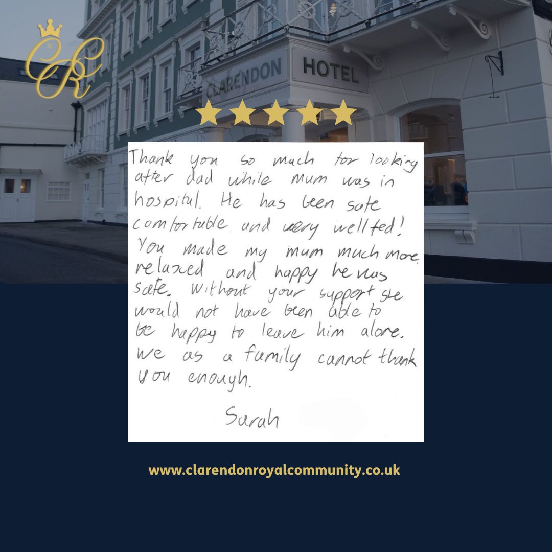 We love receiving feedback from those that the Clarendon Royal Community has supported. 💛

To find out more about Respite Stays at the Clarendon Royal Community, or any of our other services, just click the link in our bio. 🔗 

#respiteinkent #respite #kentrespite #crc