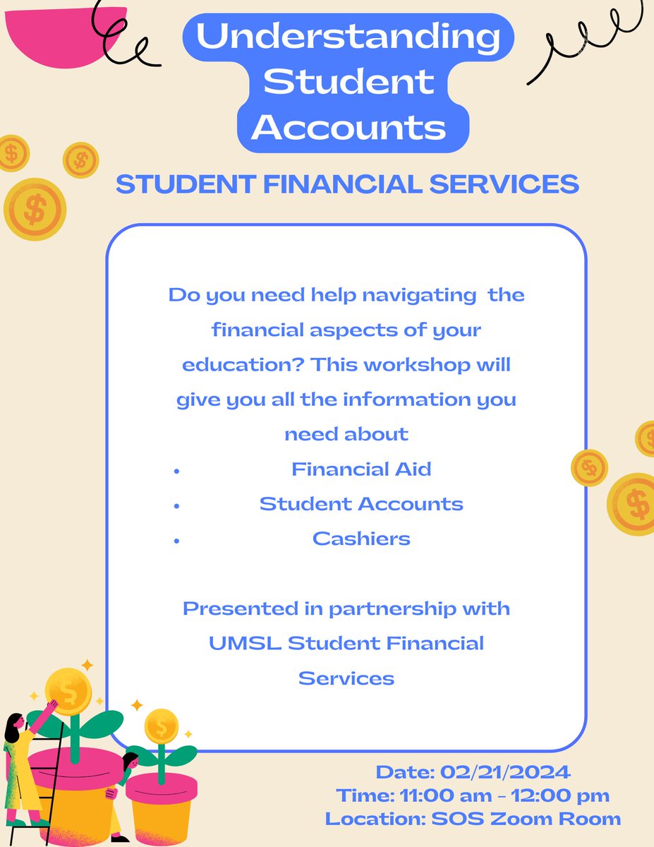 Join us for our Student Financial Services on Wednesday!