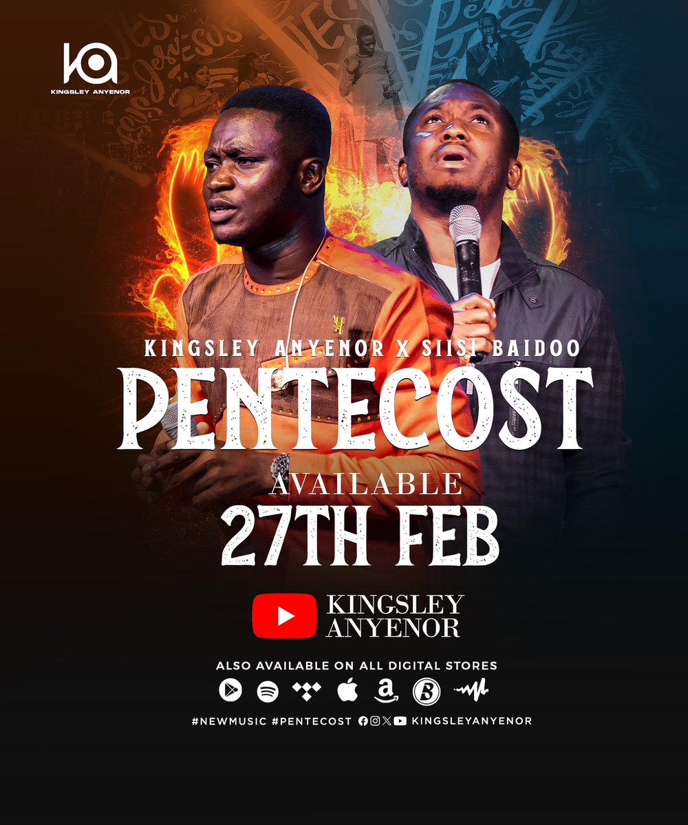 KingsleyAnyenor's tweet photo. A New Single From the Much anticipated REFINED EXPERIENCE LIVE RECORDING Featuring SIISI BAIDOO - *PENTECOST*
"Get ready to be filled with Fire 🕊️
Available Tuesday, February 27th! 🔥 
Subscribe to our YouTube via link 
https://t.co/IwYSw35GMq
#PENTECOST #NewMusic #REFINED https://t.co/QXVkNtKL3y