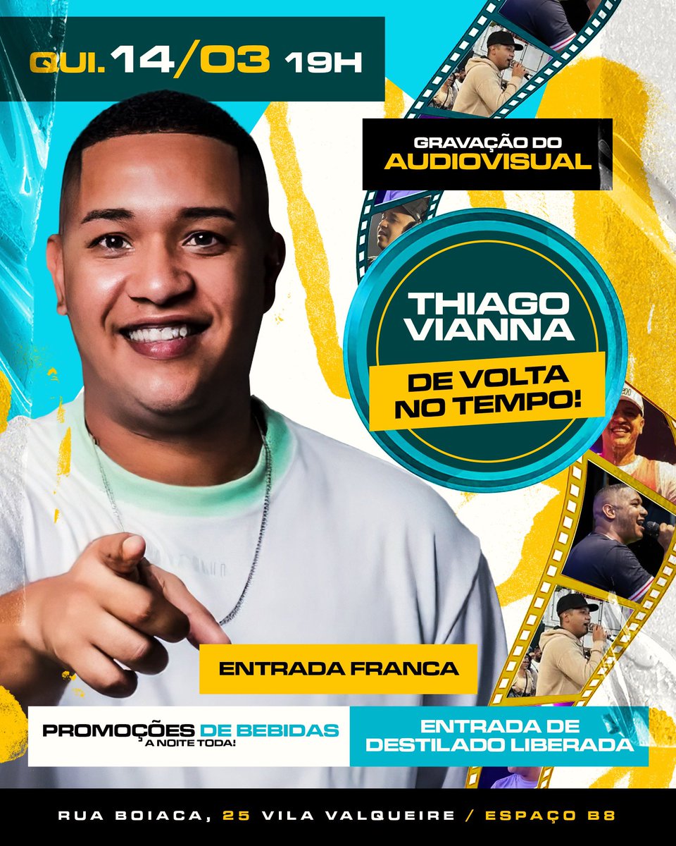 É com muito prazer e com mt luta e garra que trago a vocês o dia da minha gravação de áudio visual, e todos os amigos e amigas que curtem meus pagodes aguardo vcs pra estarem juntos a mim nesse dia especial 

De volta no tempo 🎶🙏🏽☘️

Rt pra me ajudar aí família, espalhaaa🎶😁🤩