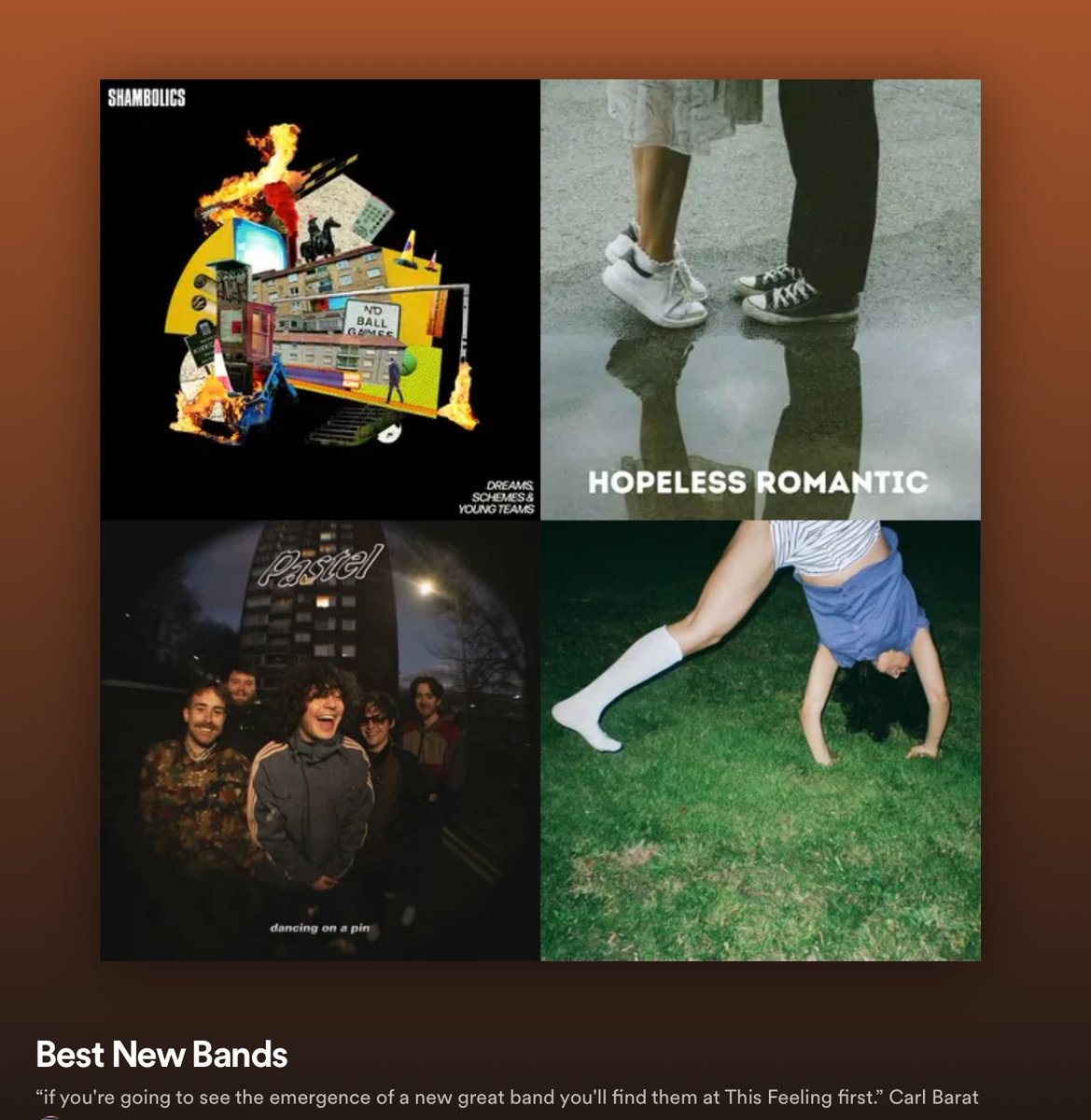 This Feeling (@this_feeling) on Twitter photo Best New Bands playlist adds 07/2024 🎸🔥
<a href="/shambolicsmusic/">Shambolics</a>
<a href="/TheLilacsUk/">The Lilacs</a>
<a href="/Pastelbanduk/">Pastel</a>
<a href="/limegardenband/">Lime Garden</a>
<a href="/Corellamusic/">Corella</a>
<a href="/CrawlersHQ/">CRAWLERS</a>
<a href="/lauranhibberd/">Lauran Hibberd</a>
@overpass_band
<a href="/COLUMBIA_/">COLUMBIA</a>
<a href="/pentireband/">Pentire</a>
<a href="/jetcitysc/">Jet City Sports Club</a>
<a href="/Maystonesuk/">Maystones</a>
<a href="/rainbowfrogbis1/">rainbowfrogbiscuits</a>
<a href="/harri_larkin/">harrison larkin</a> & more!
🔊 open.spotify.com/playlist/3ku8L… Best New Bands playlist adds 07/2024 🎸🔥
<a href="/shambolicsmusic/">Shambolics</a>
<a href="/TheLilacsUk/">The Lilacs</a>
<a href="/Pastelbanduk/">Pastel</a>
<a href="/limegardenband/">Lime Garden</a>
<a href="/Corellamusic/">Corella</a>
<a href="/CrawlersHQ/">CRAWLERS</a>
<a href="/lauranhibberd/">Lauran Hibberd</a>
@overpass_band
<a href="/COLUMBIA_/">COLUMBIA</a>
<a href="/pentireband/">Pentire</a>
<a href="/jetcitysc/">Jet City Sports Club</a>
<a href="/Maystonesuk/">Maystones</a>
<a href="/rainbowfrogbis1/">rainbowfrogbiscuits</a>
<a href="/harri_larkin/">harrison larkin</a> & more!
🔊 open.spotify.com/playlist/3ku8L…