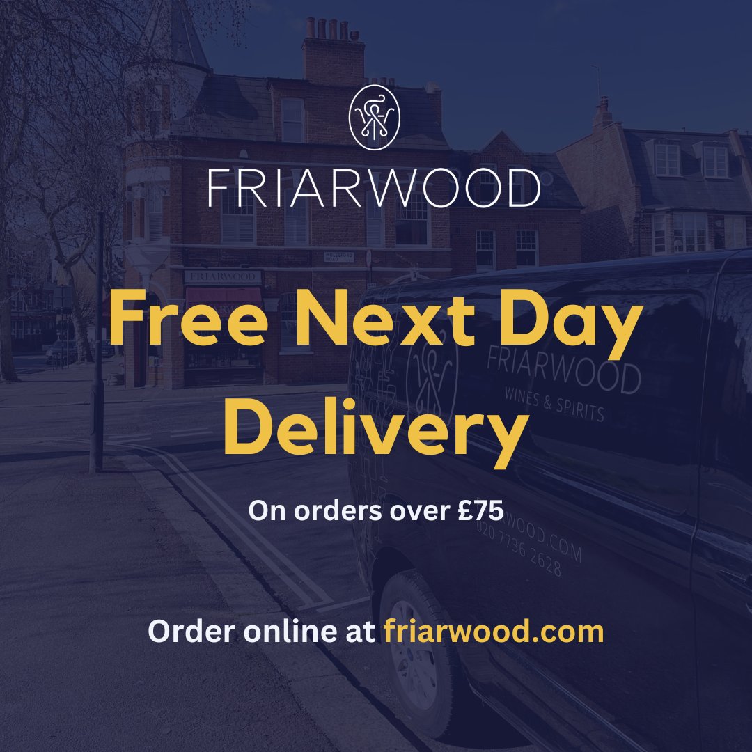 🍷 We have some exciting news - we now offer free next day delivery on all orders over £75. There’s no need to leave the house or carry a case home, we can drop it straight to your door. 📦️ Plus click and collect is free on all orders! #finewine #londonwine #londonspirits