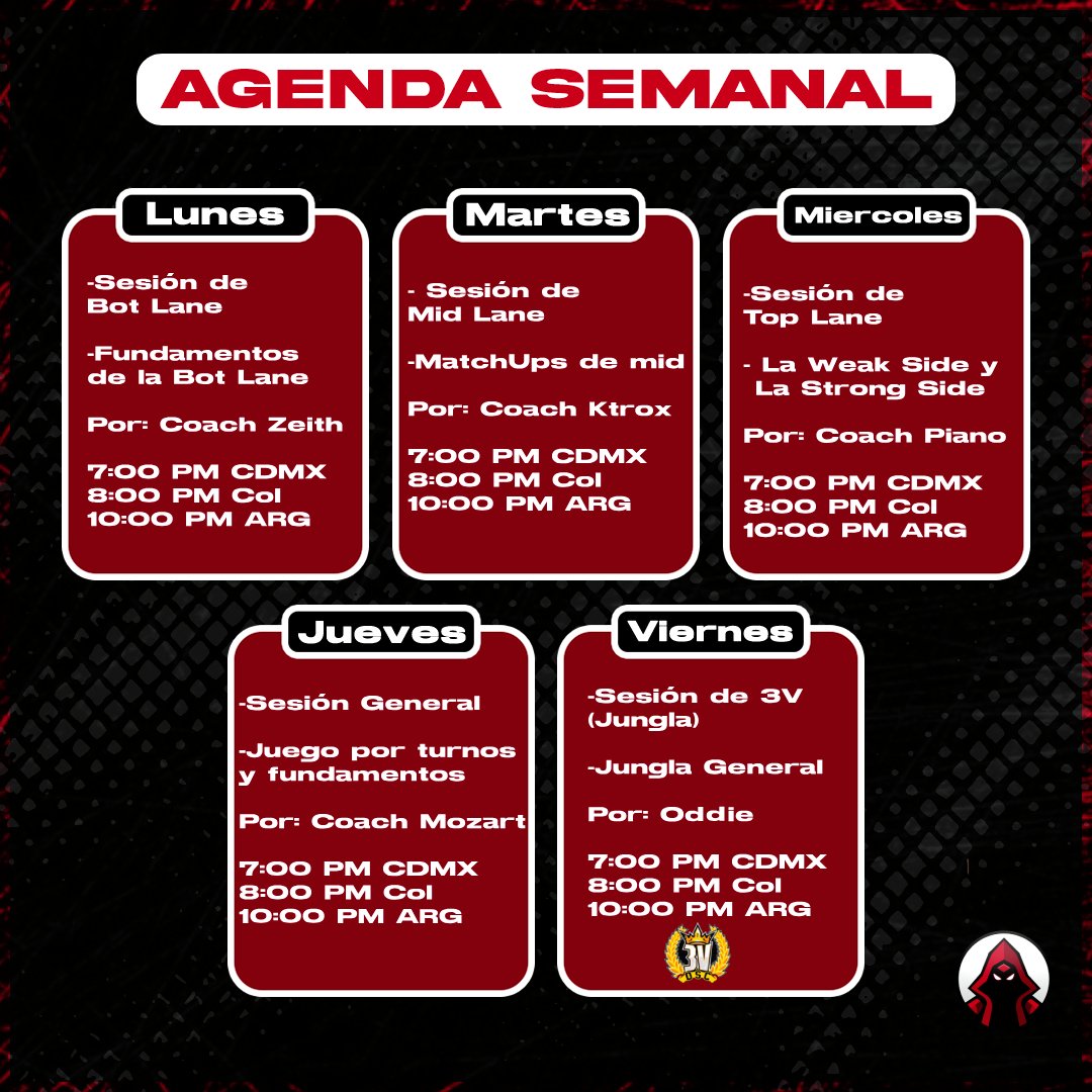 ¿Alguien dijo "Coaching Gratis"? 

Aquí les traemos el calendario de esta primer semana en #ADI con los mejores entrenadores puestos a  tu disposición! 

Para unirte solo tienes que ingresar a nuestra comunidad de discord y seleccionar tus roles en el canal de Autorol