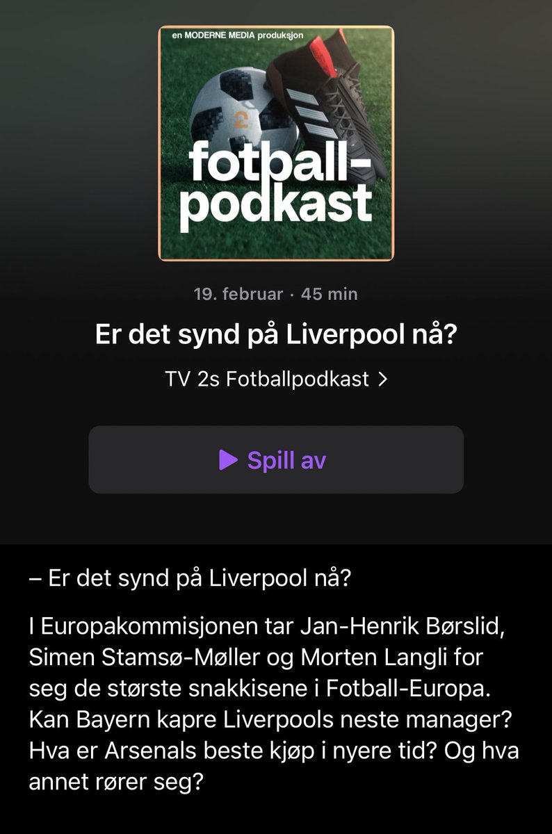 TV 2s Fotballpodkast tweet media