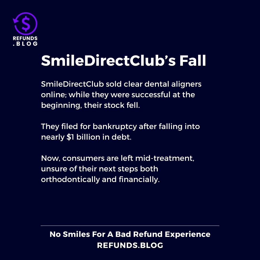 RefundBlog's tweet image. Yet another company has fallen victim to refund backlash. SmileDirectClub filed for bankruptcy, stranding customers mid-treatment with no certainty about refunds. Instant refunds provide certainty and seamless refunds, something crucial here. 

Read more: hubs.la/Q02g4byS0