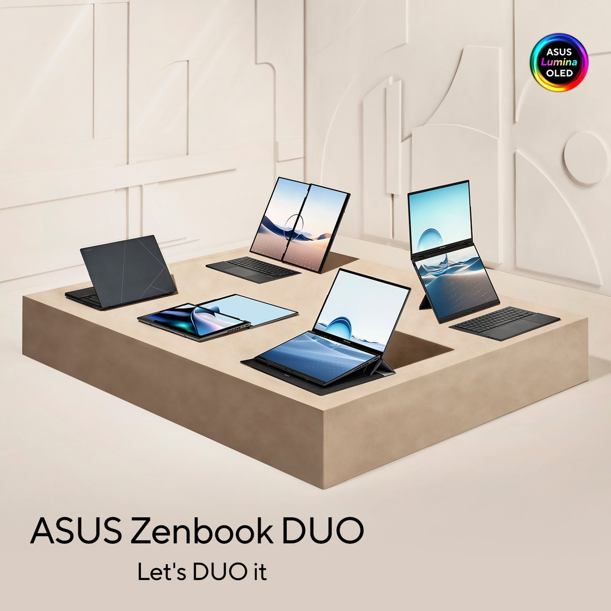 ASUSUSA's tweet image. Zenbook DUO. Two screens, one statement. Unclutter your workspace, amplify your potential. 

Explore more: us.asus.click/LetsDuoIt
#ASUS #LetsDuoIt #lifeessential #ZenbookDUO
