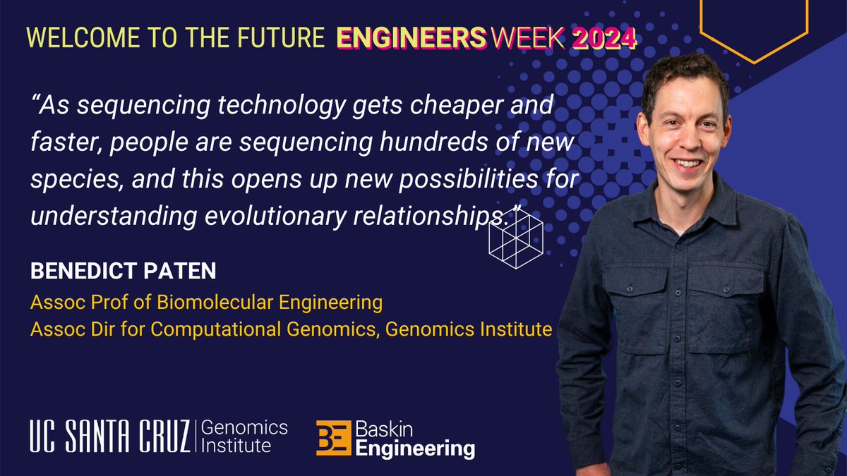 Happy #NationalEngineersWeek! 🧬 #UCEngineer @BenedictPaten and his lab have created a tool for comparing hundreds of genomes at once, allowing us to understand genetic variation in and across species, and identify disease-causing variants in the future. news.ucsc.edu/2023/04/balto-…