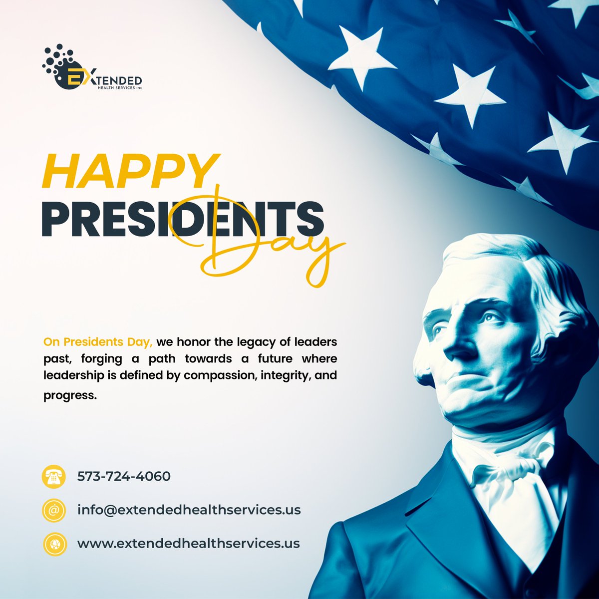 HealthExtended's tweet image. Presidents Day beckons us to pay homage to the giants of the past, inspiring a collective commitment to a future where leadership resonates with compassion, integrity, and progress. Let their legacy guide us as we navigate the journey toward a brighter tomorrow.
#LeadershipValues
