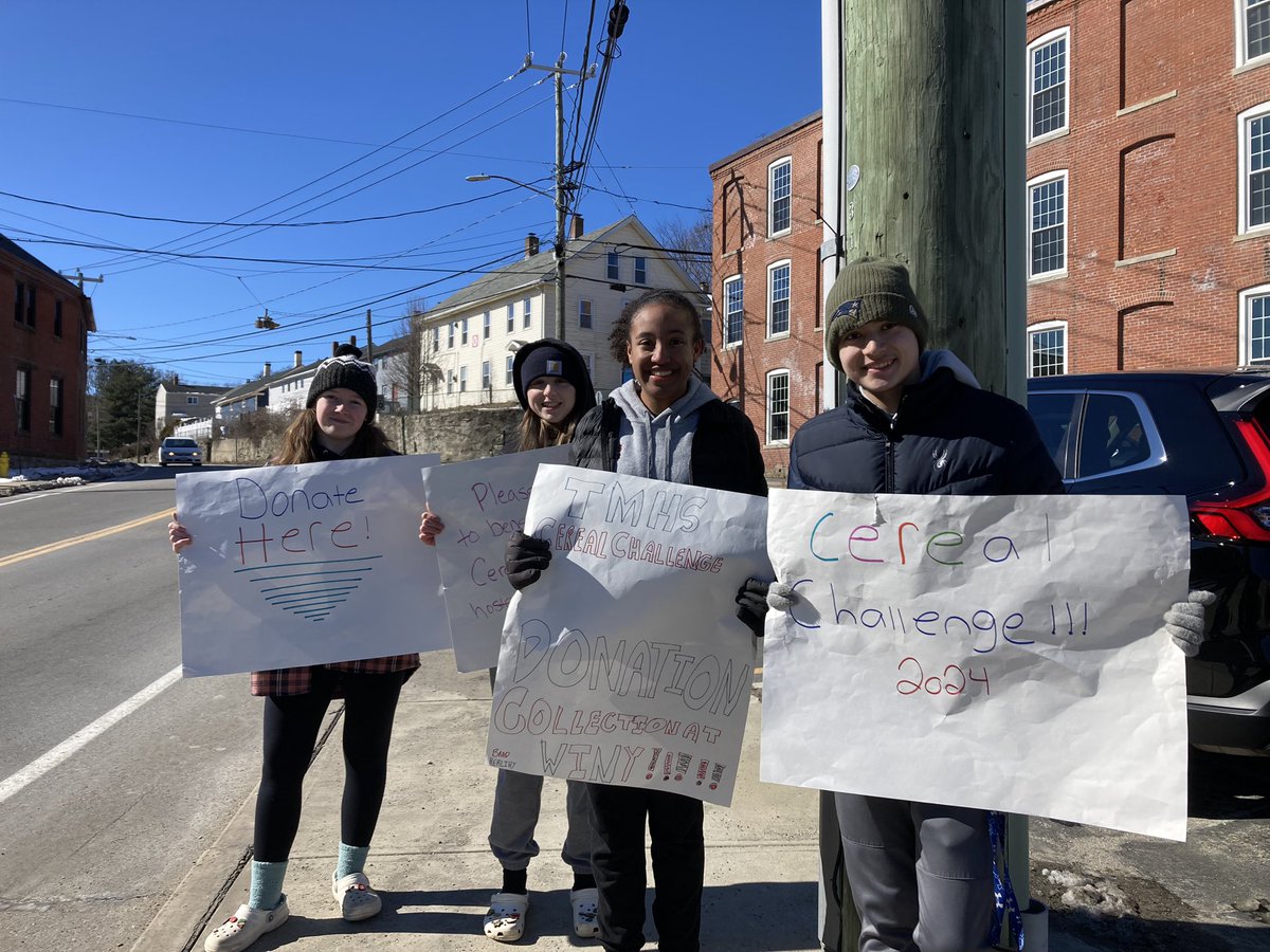Thank you Eric, Lindsey, Jordyn B, Jordyn P for helping to collect donations of cereals and monetary donations at WINY! Today was a HUGE success with collecting 117 boxes of cereal and $622!!!! WOOT!! WOOT!!! Big shout out to the Quiet Corner for supporting Cereal Challenge 2024!