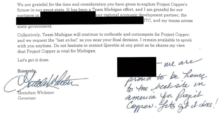 StopLeaping's tweet image. #MEDC, politicians, &amp;amp; bureaucrats bid for a giant factory project in 2022: Project Copper

Promises included: $50 billion, short environmental permitting, &amp;amp; closing a highway

All promises hidden form the public

Through FOIA, bid documents are now online
mmicnever.com/project-copper