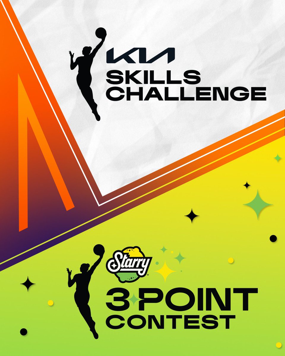 WNBA's tweet photo. Don’t miss it! Tickets for the 2024 WNBA All-Star Kia Skills Challenge &amp; Starry 3-Point Contest July 19th in Phoenix are on sale tomorrow! 🙌 🏆 https://t.co/hlNV1MF7EI