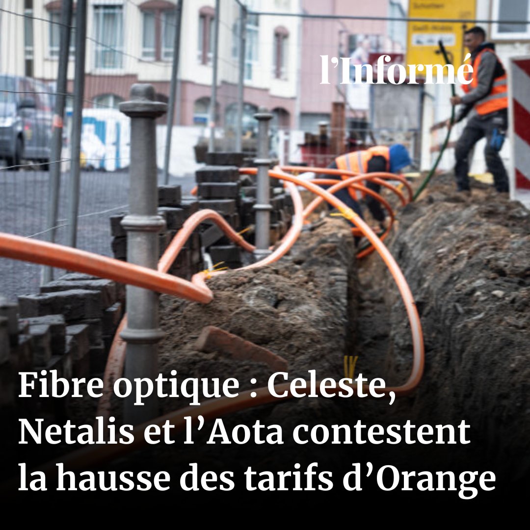 l'Informé (@linforme_) on Twitter photo 🔌Fibre optique : Celeste, Netalis et l’Aota contestent la hausse des tarifs d’Orange, révèle <a href="/empaquette/">Emmanuel Paquette</a>
Plusieurs opérateurs alternatifs veulent faire annuler les nouveaux prix d’accès aux infrastructures d’Orange.
👉linforme.com/tech-telecom/a… 🔌Fibre optique : Celeste, Netalis et l’Aota contestent la hausse des tarifs d’Orange, révèle <a href="/empaquette/">Emmanuel Paquette</a>
Plusieurs opérateurs alternatifs veulent faire annuler les nouveaux prix d’accès aux infrastructures d’Orange.
👉linforme.com/tech-telecom/a…