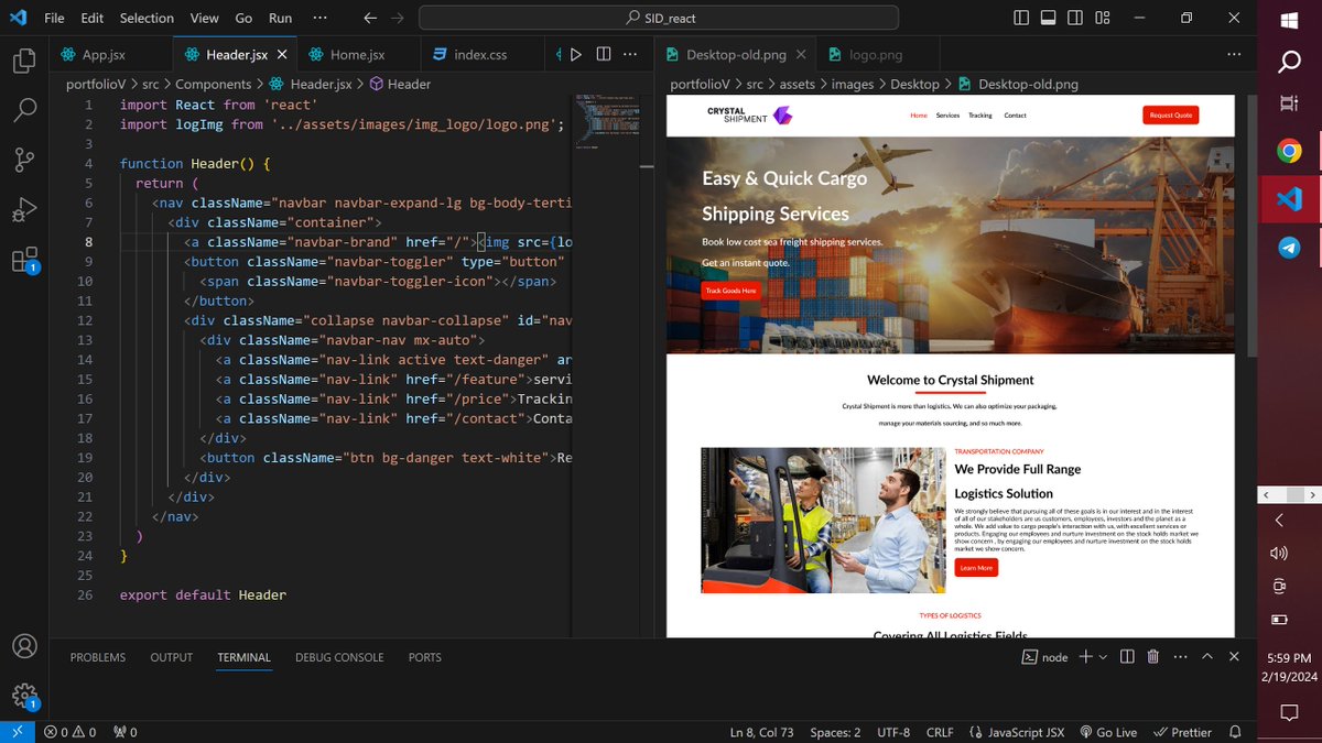 madu_anusi's tweet photo. Day 9 #100DaysOfCode 

Today was work @solution_sid frontend project using reactjs and making it's navigation through react components also styling it with bootstrap framework.
More to come...😉

#webdeveloper #buildinpublic #SolutionInnovationDistricts #codeAnambra https://t.co/u98KNFIHy4