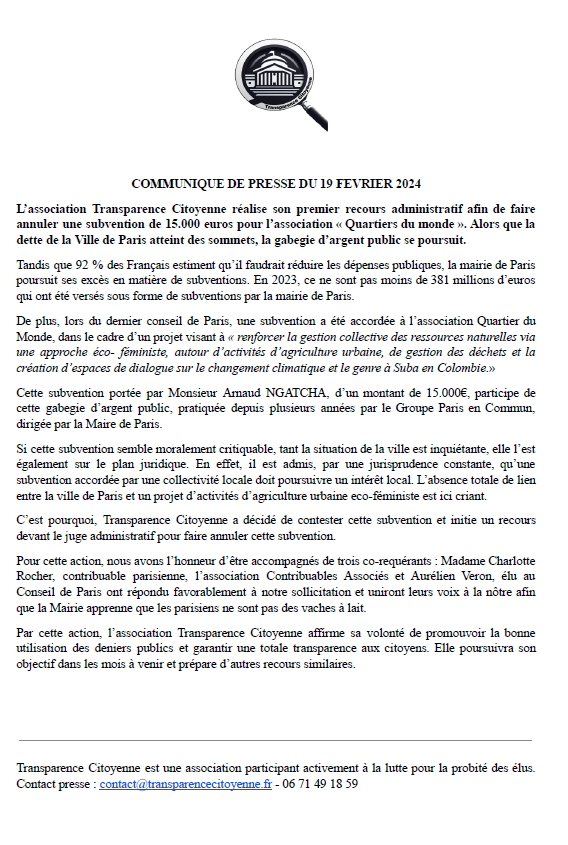 Transparence Citoyenne tweet media
