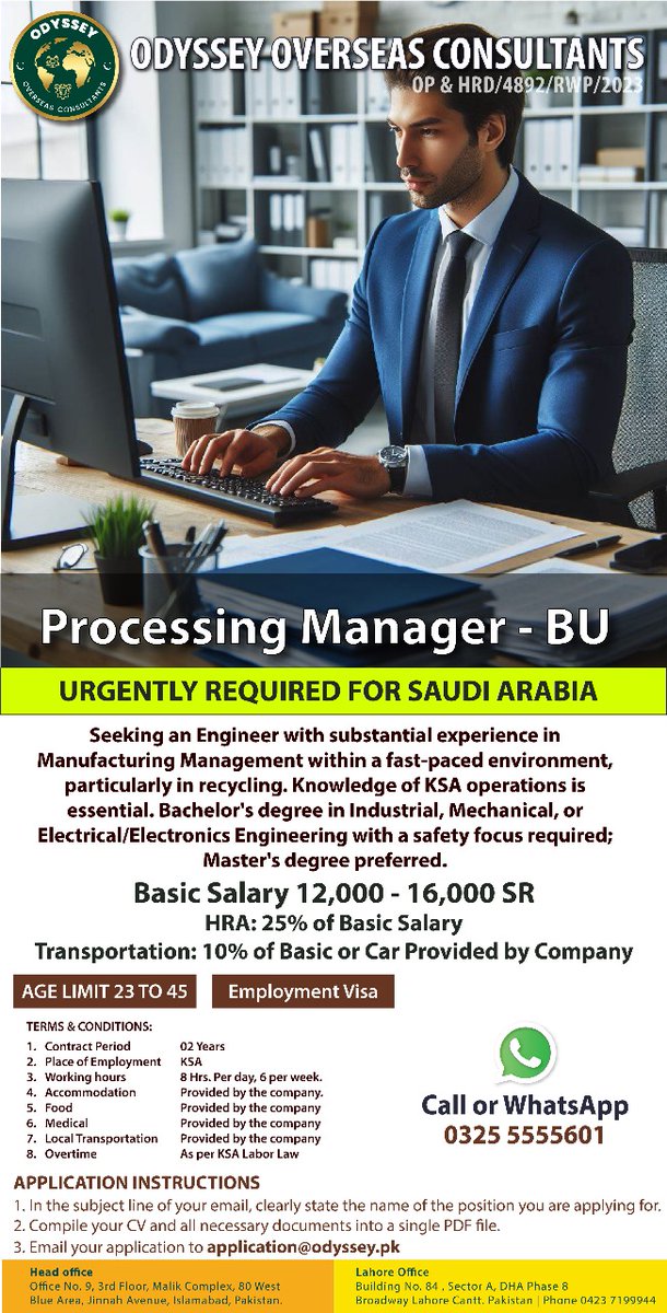 alifrecruitment's tweet photo. 🎉 Exciting News Alert! 🌟 Our esteemed client in Saudi Arabia has entrusted us with an incredible new opportunity! 🇸🇦✨ 
#jobseeker #job
#odyssey #OdysseyOverseasConsultant #gulfjobcareers #oilandgas #manager #processmanager #managment #manufacturing #electrical #electronic https://t.co/kvoWjSM8bJ