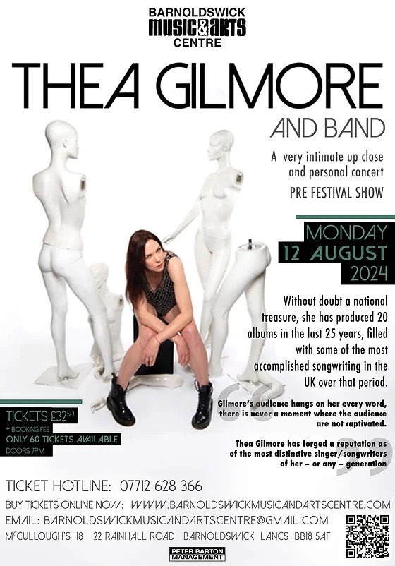 WOAH! That was fast! Due to overwhelming demand we’ve added a 2nd warm-up show on Monday 12th August for any of you who missed out on the first one! Be quick. Tickets sold out within hours of announcing the first show. barnoldswickmusicandartscentre.com/thea-gilmore-2