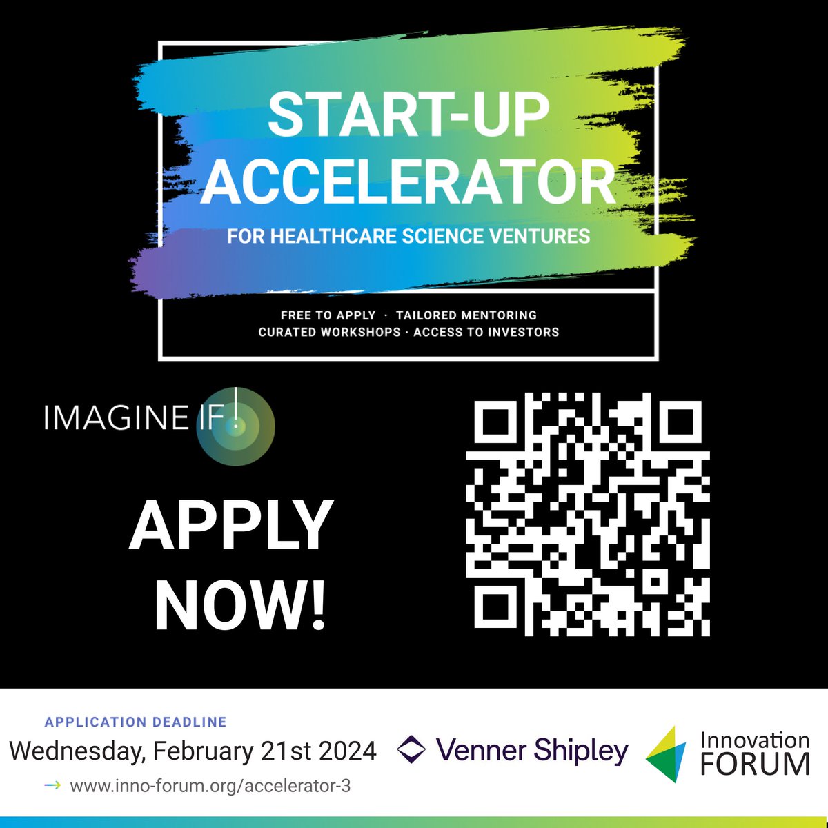 Only TWO DAYS until the IMAGINE IF! 2024 deadline!

 Don't miss this chance to elevate your healthcare startup. 

Don't delay, apply today: buff.ly/3uc4Dia

<a href="/VennerShipley/">Venner Shipley</a> <a href="/BW_SciTech/">Bruntwood SciTech</a>