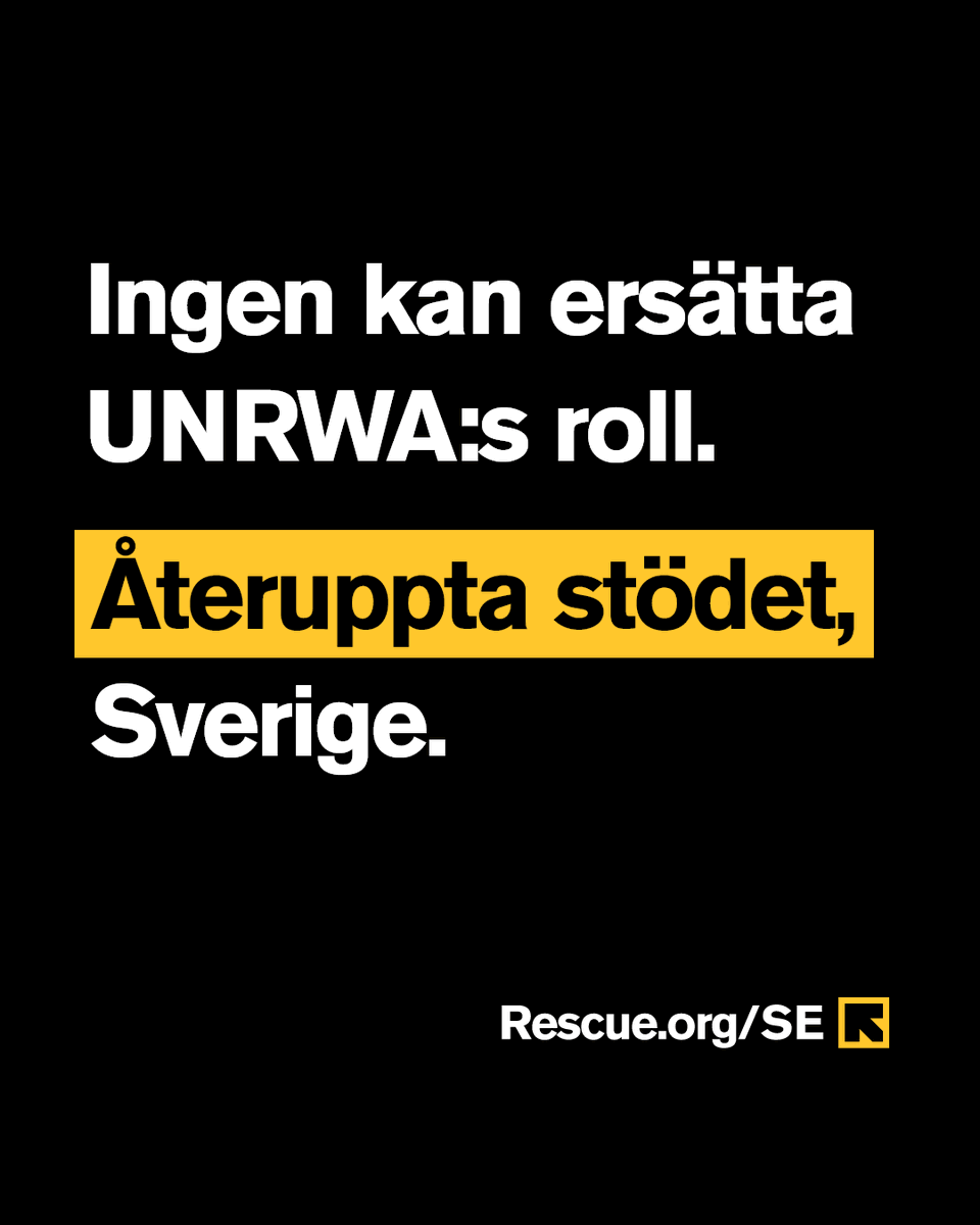 UNRWA:s humanitära roll i Palestina är oumbärlig. RESCUE uppmanar Sverige att återuppta stödet för det avgörande arbete som UNRWA och deras partners utför – för att hjälpa palestinierna att överleva en av de värsta humanitära katastroferna i vår tid.