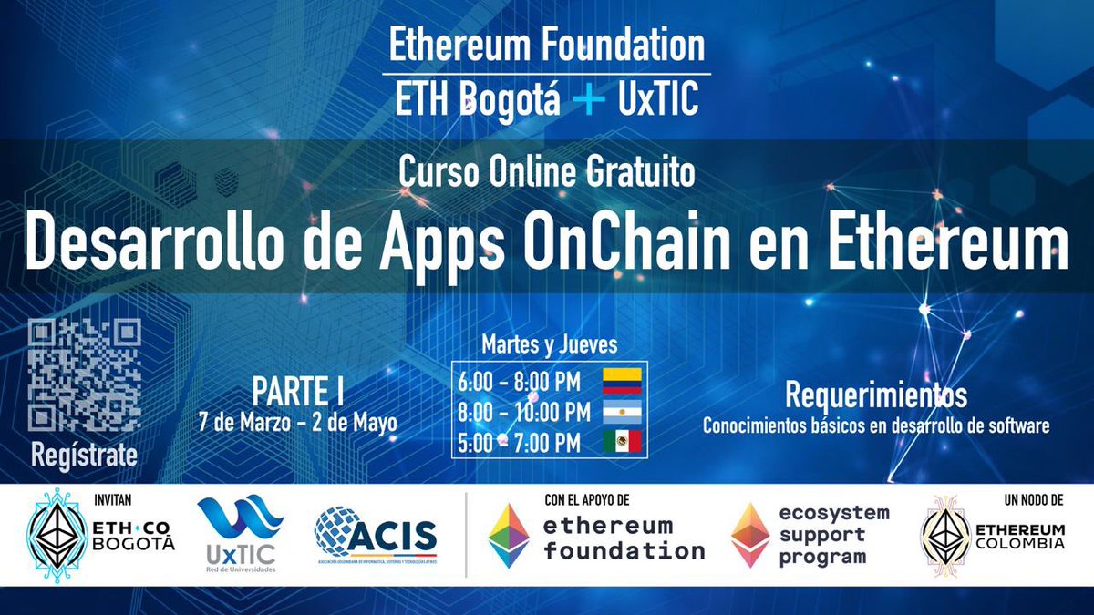 GM ppl! 
Hoy queremos contarles que EthBogota en alianza con <a href="/UxTIC_/">UxTIC</a> ha creado un Programa Educativo dirigido a la comunidad estudiantil y egresados de toda la red de universidades <a href="/RedUxtic11271/">Red “UxTIC” UxTIC</a> 🤩🤓🚀🔥 
.
.
.
🧵