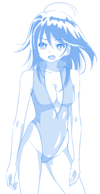 いつもの。写真参考に練習描き。 