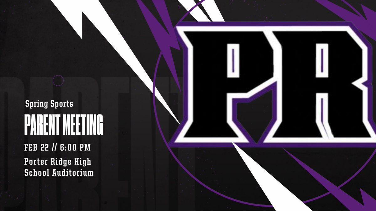 Mandatory Spring Sports Parent Meeting will take place Thursday night at 6:00pm in the High School Auditorium. Please plan to attend! @PorterRidgeHSNC @kimfisenne @AGHoulihan @UCPSNCAthletics