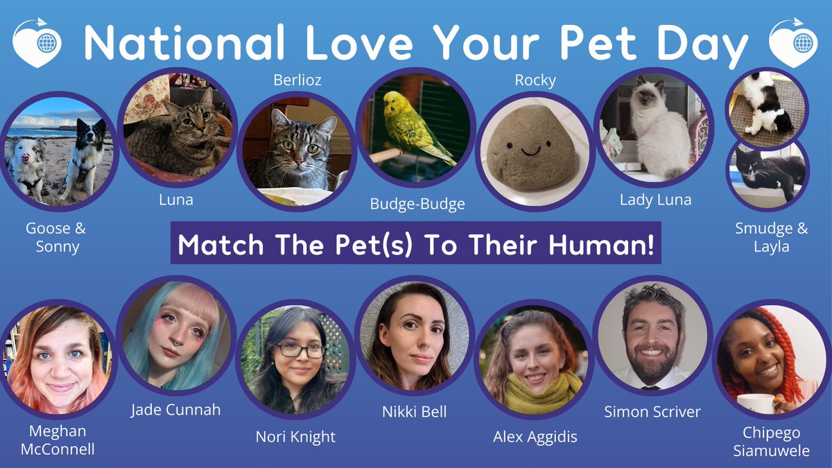 It's #NationalLoveYourPetDay and Team Fundraising Everywhere is fully on board! Can you pair the pets with their humans? First place and heaps of good vibes for those who guess right. 🎉 Share your adorable pets in the comments below – we can't wait to see them! 😍