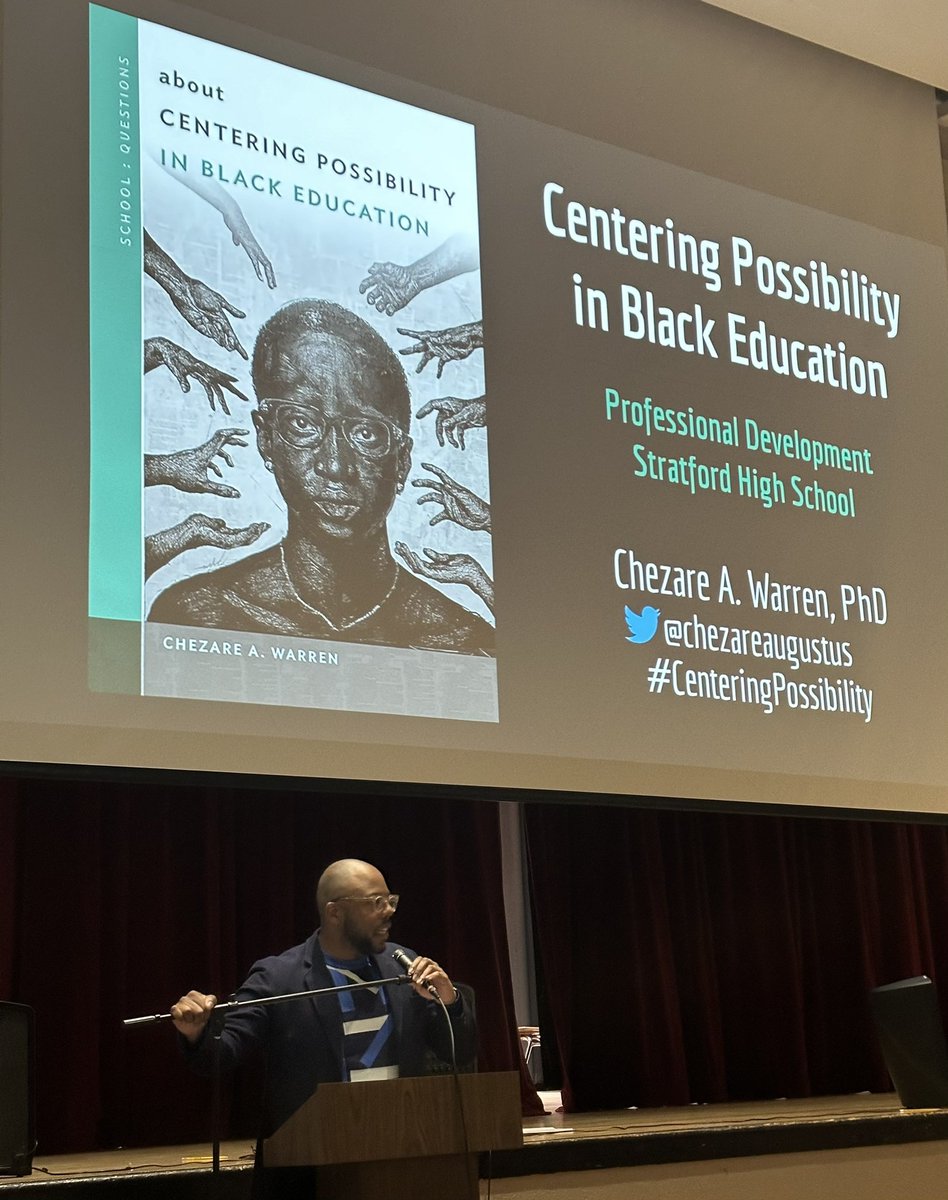 Exciting PD <a href="/StratfordHS_FB/">Stratford</a> with Dr. Chezare A. Warren on #centeringPossibility Every staff member has the book.