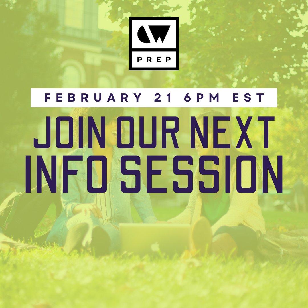 CW_Prep's tweet photo. Now's your chance to learn about everything #CWPREP has to offer! 💚 We're holding a virtual info session this Wednesday, February 21st at 6pm EST. Click the link to register today, we hope to see you all there! 🙂 https://t.co/b7IKRDoz47 https://t.co/peSVwAjuh5