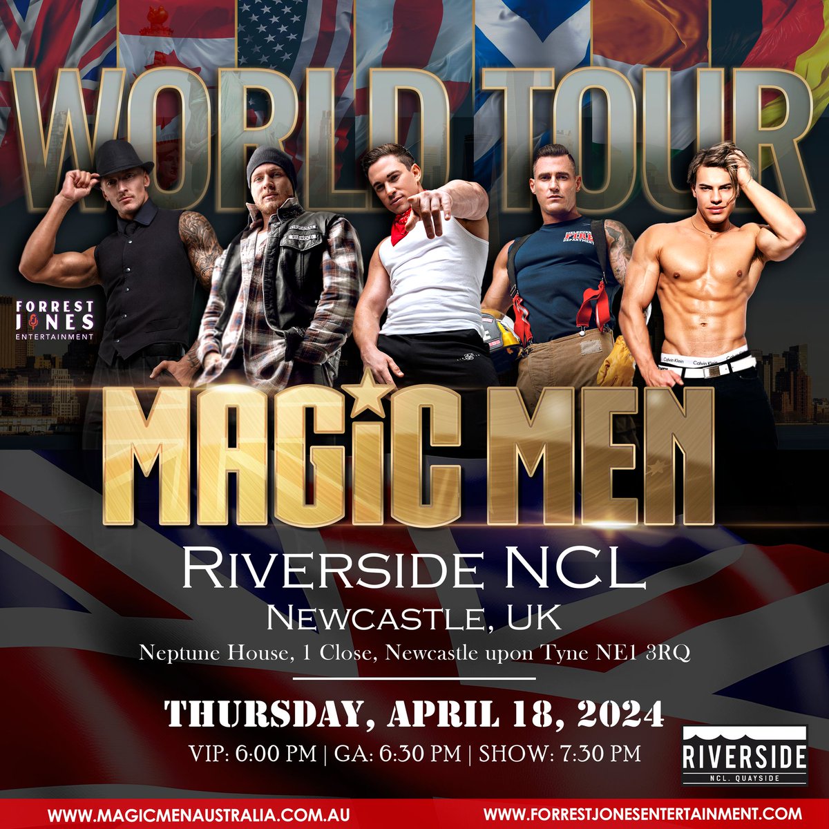 ForrestJonesEnt's tweet image. NEW VENUE LOCATION for April 18th - Newcastle Upon Tyne!  Let's Go UK!!  The Magic Men Are Coming!!  (Original tickets are valid the way you have them). See you then.