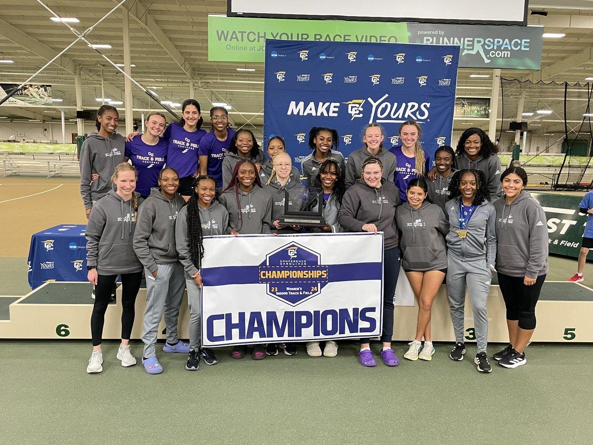 For the first time in program history, @Valkyrie_Sports are Conference Carolinas Women’s Indoor Track & Field Champions!