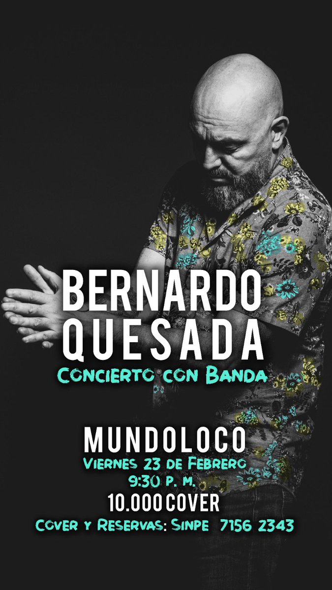 BernardoQues's tweet photo. Nos vemos este viernes 23 en MUNDOLOCO https://t.co/HUbdUcEl2g