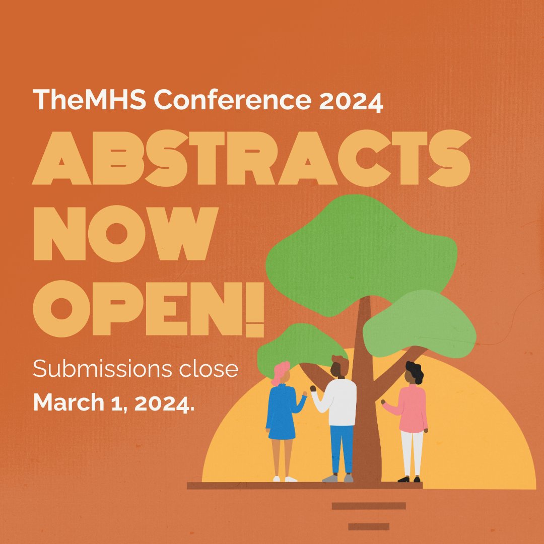 Submit an abstract for a chance to present at TheMHS Conference 2024 ‘Finding Common Ground – Celebrating difference and looking beyond to find common ground’.  

Abstract submissions close March 1, 2024.
themhs.eventsair.com/conference2024…
