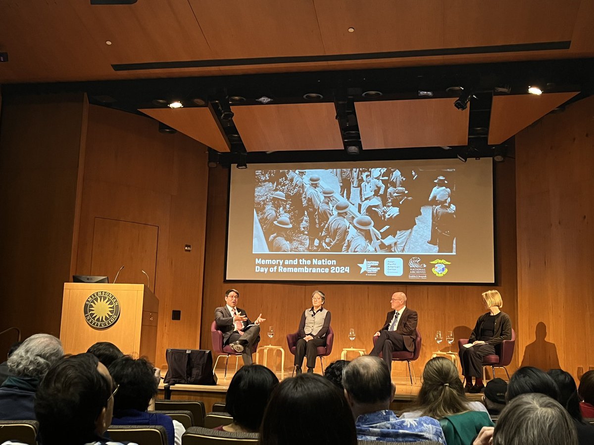 Day of Remembrance 2024 event at <a href="/smithsonian/">Smithsonian</a>’s <a href="/amhistorymuseum/">National Museum of American History</a>. Panelists: President FDR’s great granddaughter, Perrin Ireland, alongside William Harris (Dir. of <a href="/FDRLibrary/">FDR Library</a>), &amp; <a href="/UofMaryland/">Univ. of Maryland</a> Professor Dr. Madeline Hsu. Moderated by Exec. Dir. David Inoue of <a href="/JACL_National/">JACL National</a>.