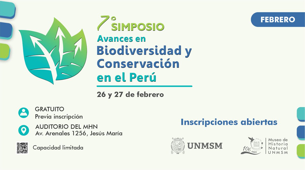 🦥🦋🔬 ¡¡¡Comenzamos las inscripciones del 7° Simposio Avances en Biodiversidad y Conservación en el Perú 👉Inscríbete aquí: forms.gle/EEvQBrvDhdR7my… 📄Descarga el programa aquí: bit.ly/49CxADD 📬Informes: simposiobyc2024@gmail.com #7SimposioABC #106aniversariomhnunmsm