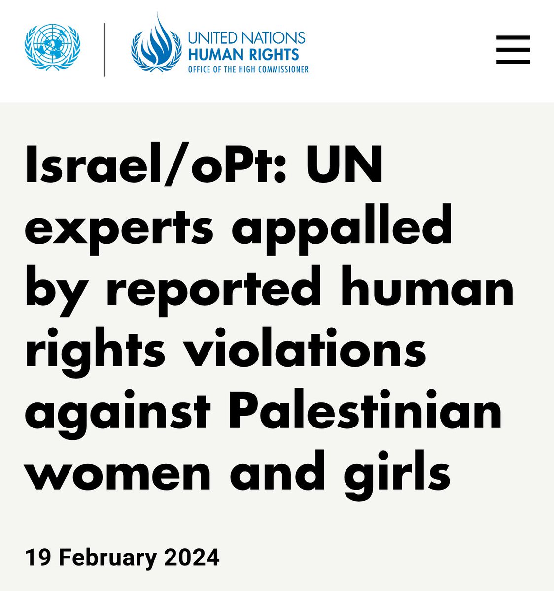 🇺🇳🇵🇸🇮🇱🚨‼️ BREAKING: UN Human Rights office released damming report about the Israeli army killing women and children in Gaza! 

-> The report concludes that the ICC should prosecute the responsible Israelis!

UN: Palestinian women and girls have reportedly been arbitrarily