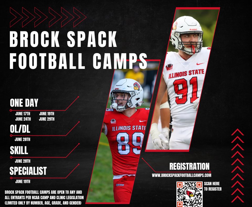 🚨 Camp season approaching🚨 Get signed up for camp and come get better with the Birds! 👉brockspackfootballcamps.com