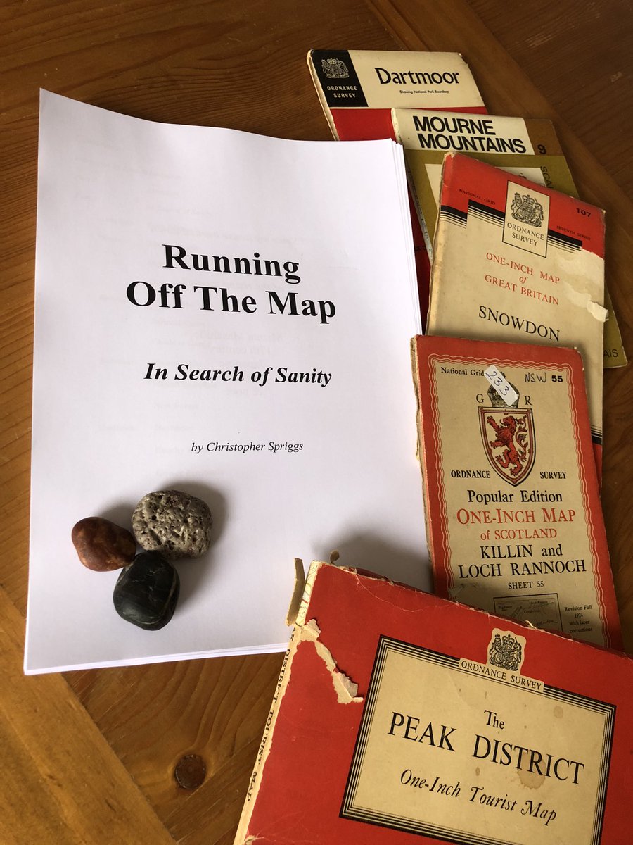 It’s done. After 5 yrs. Manuscript for “Running Off The Map” went off y’day to be typeset &amp; dressed as a book.

It’s an end to the editing &amp; the beginning of sharing the story of a life transition.

Inspired by @RobGMacfarlane incredible “The Wild Places” 🙏🏻 
#nature #transitions