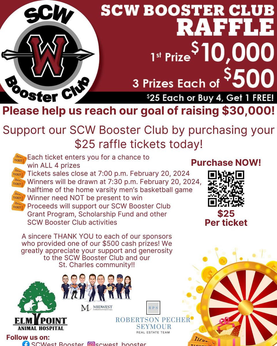 Hey everyone! Who wants to help support St Charles West Booster Club! You have a chance to win $10,000!!!! Just use the link below and select your favorite class when you check out. Good luck and thank you in advance for your support! goraisedough.com/buy/2100