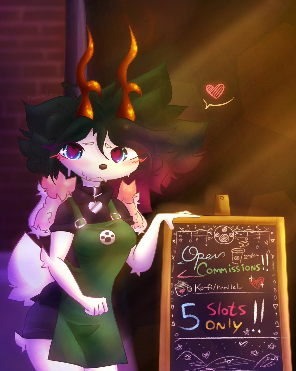 OPEN COMMISSIONS (5 SLOTS ONLY)  
remilelcommissions.carrd.co
 #furryart  #art