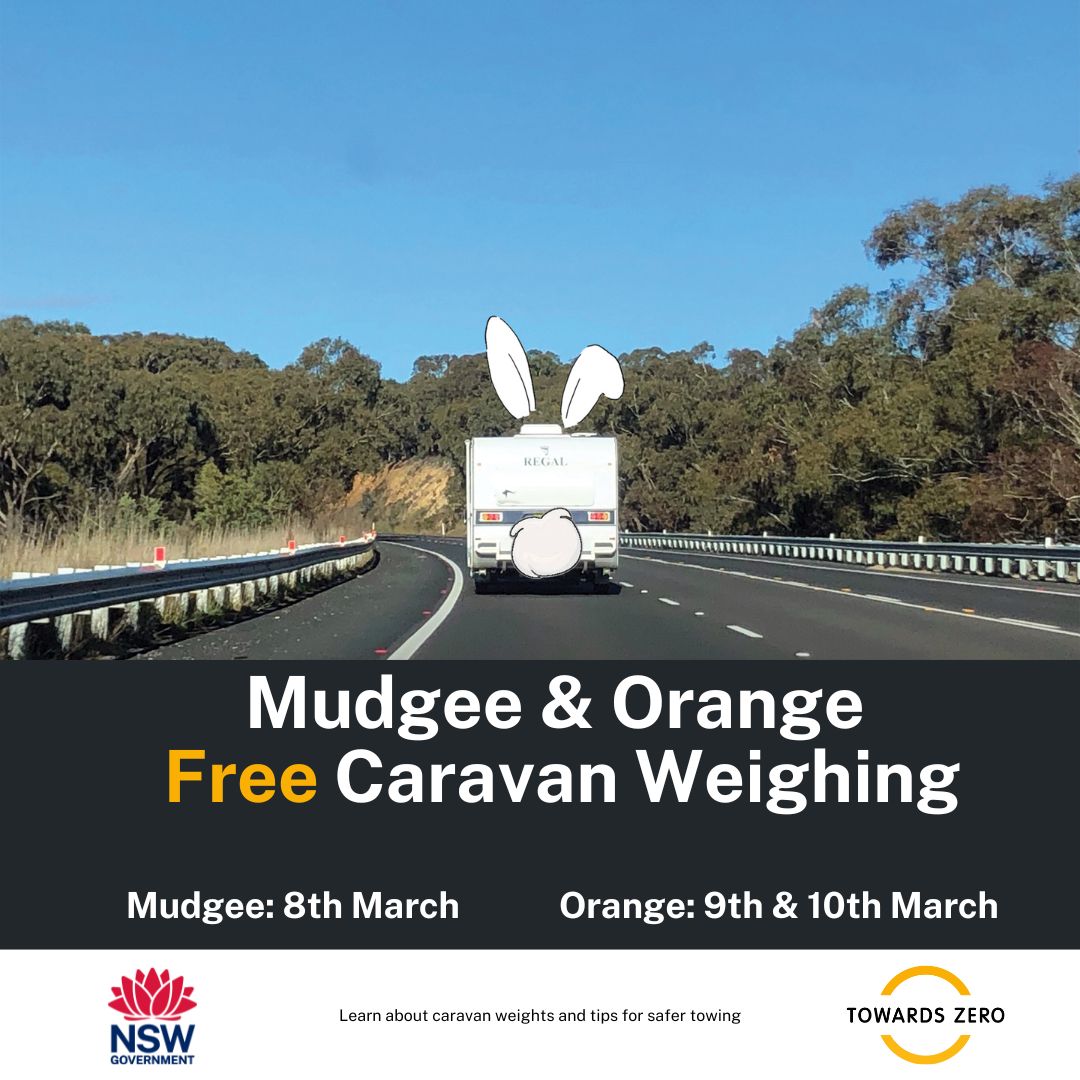 Planning to get away in the van soon? Free weighing sessions, organised by Transport for NSW, will be available at the National Field Days site at Borenore on Saturday 9 March and Sunday 10 March. Interested caravanners must register at trybooking.com/eventlist/free….