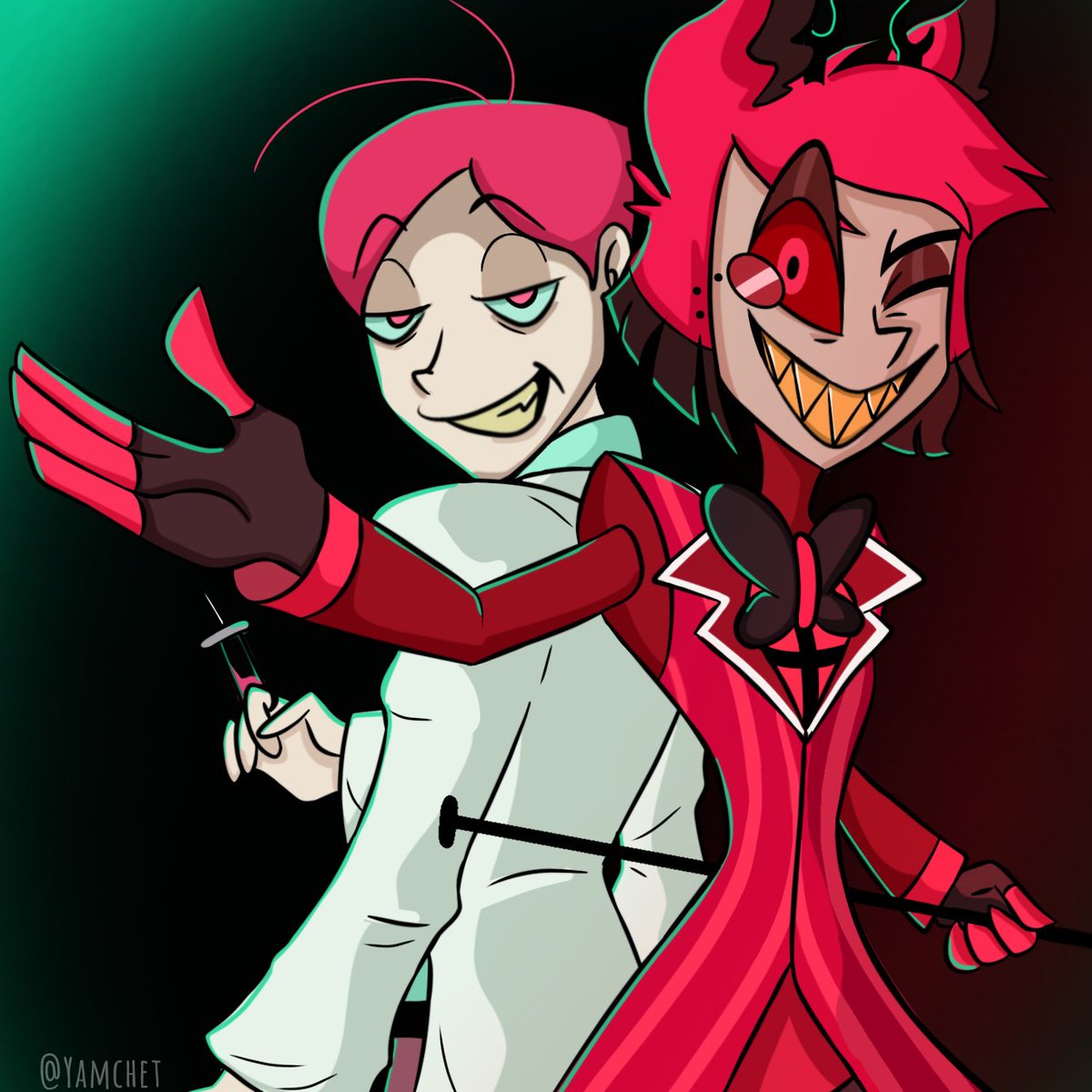 yamchet's tweet photo. Dr. masacrik and Alastor Together.

#masacrik #psychocuties #HazbinHotel #HazbinHotelAlastor #AlastorFanart #alastor #drmasacrik #fanart https://t.co/sKeRgSsEUk