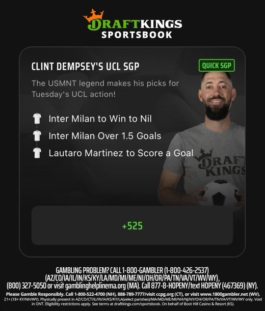 I'm rolling with Inter Milan for tomorrow's UCL action... check out my picks @DKSportsbook | #DKPartner