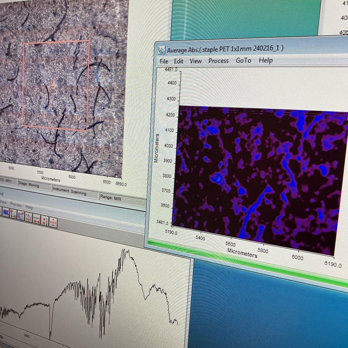 using an infrared (FT-IR) imaging microscope to identify microplastic fibres washed from fabric samples