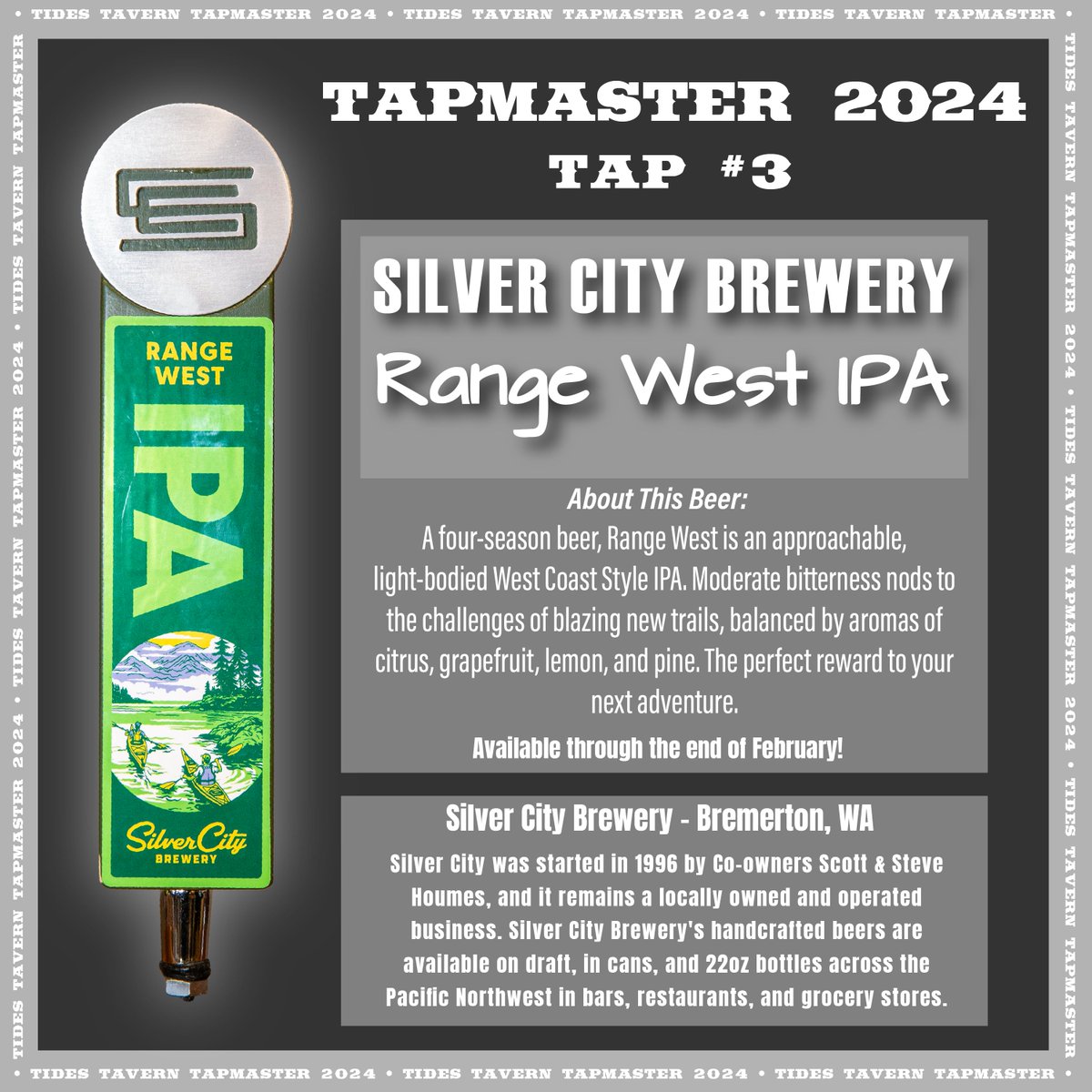 TidesTavernWA's tweet photo. #Tapmaster is a special time for us. We enjoy celebrating the range of tastes with our 16 taps during February. Each brings something unique and special which fills out the full rounded list of options. Here are the first four taps that we are featuring. #tidestavern https://t.co/S15zhEdqja
