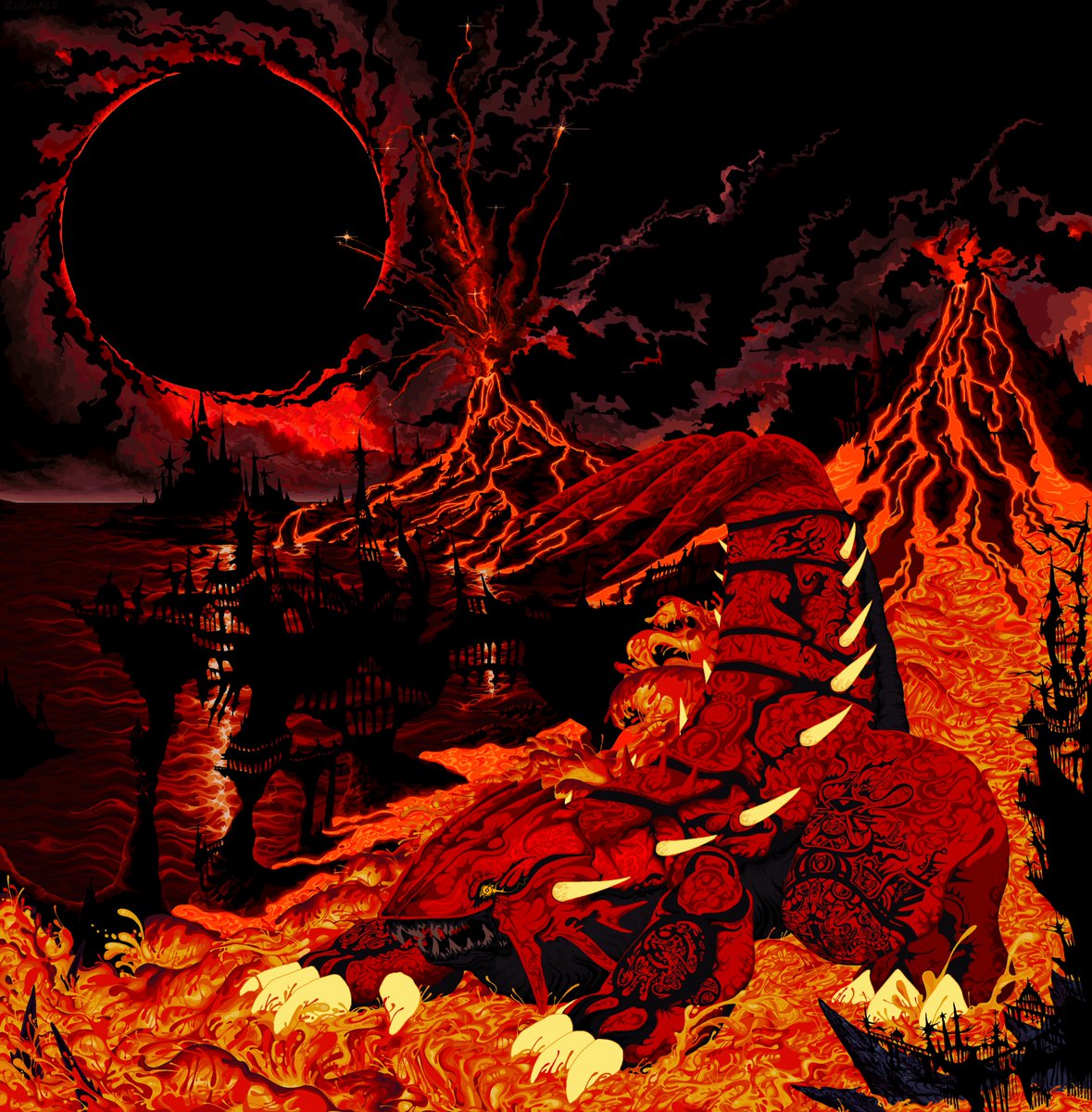 Zughase's tweet photo. inferno darling groudon supervises the end of a lot of things https://t.co/zk0o10X7hM