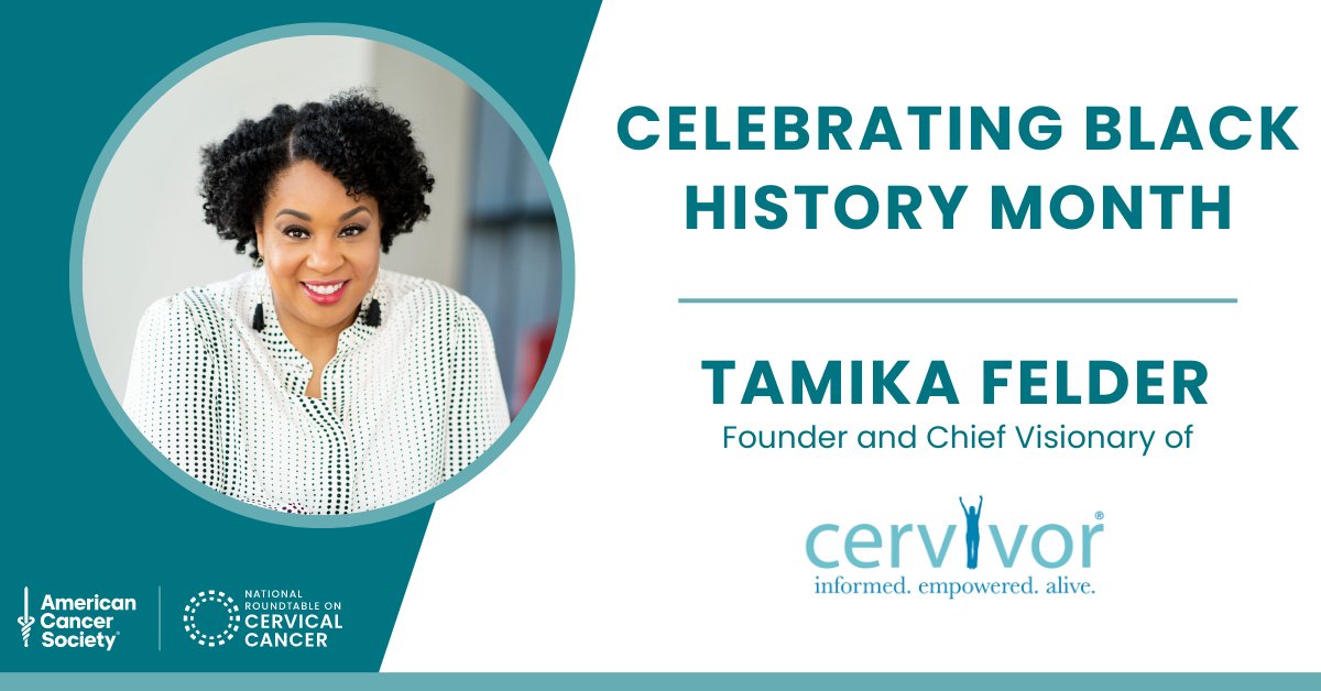 Black History is about living legends too. Tamika Felder is a cancer survivor and Chief Visionary of @Cervivor. Cervivor is a nonprofit dedicated to #cervicalcancer advocacy and support via patient voices. Thank you Tamika for your dedication and legacy! cervivor.org