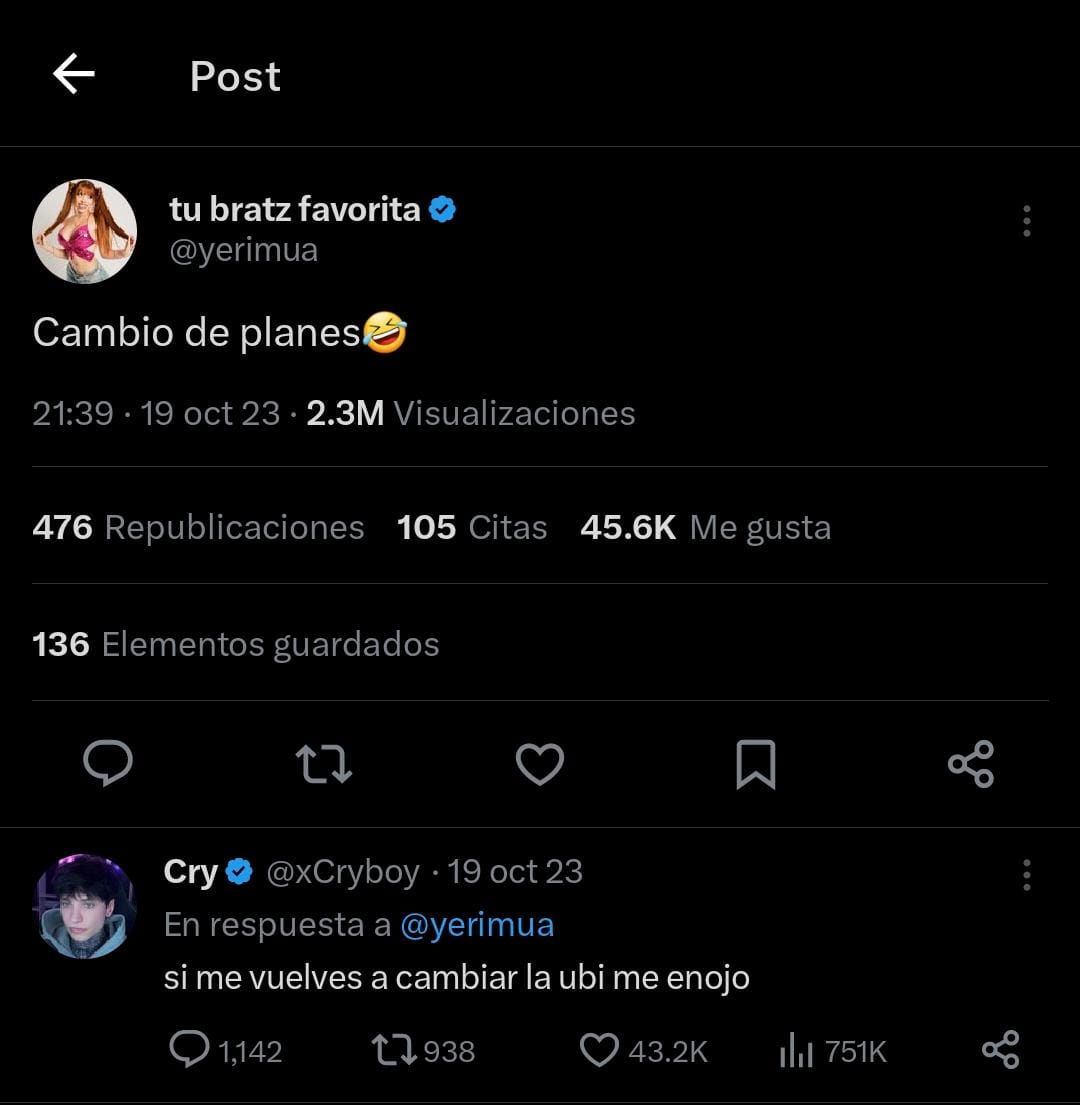 Hyridessa's tweet photo. Hoy yeri y cry están cumpliendo  4 meses de haberse conocido, seguramente ninguno de los dos dimensiono el impactó que un shipp creado por fans cambiaría tanto sus vidas, el verdadero giro de 180° grados. 

Un 19 de octubre de 2023, inició la historia del Puca y Garu❤️🖤 https://t.co/QxXi4CdHAk