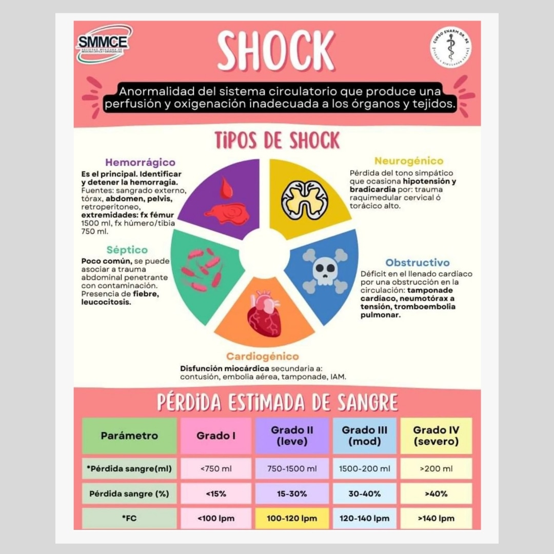 El #shock implica una disminución significativa del flujo sanguíneo, lo que puede provocar daño a los órganos.
Infografía #conceptosmedicina
.
#formacionsanitaria #cursosonline